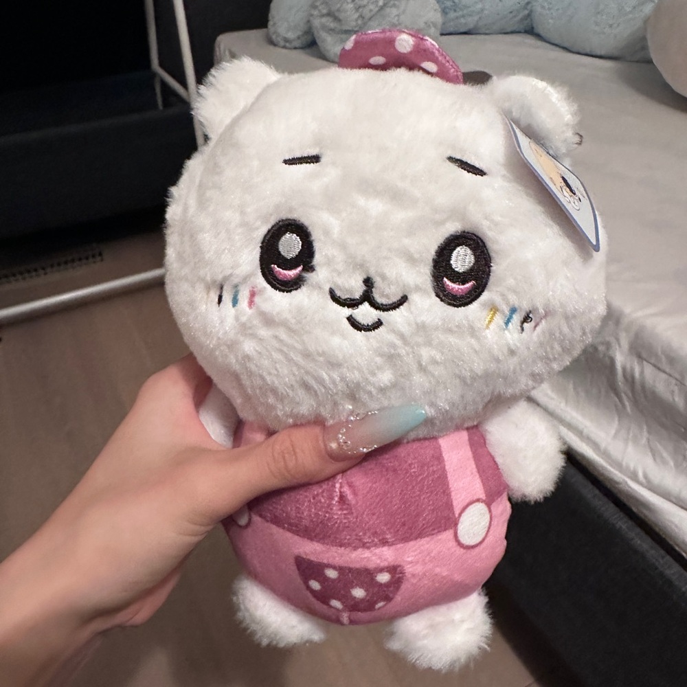 Cute White and Pink Plush Toy